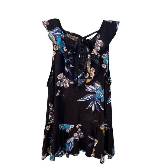Free People Womens Summer in Tulum Linen Floral Tunic Top XS - Picture 2 of 7